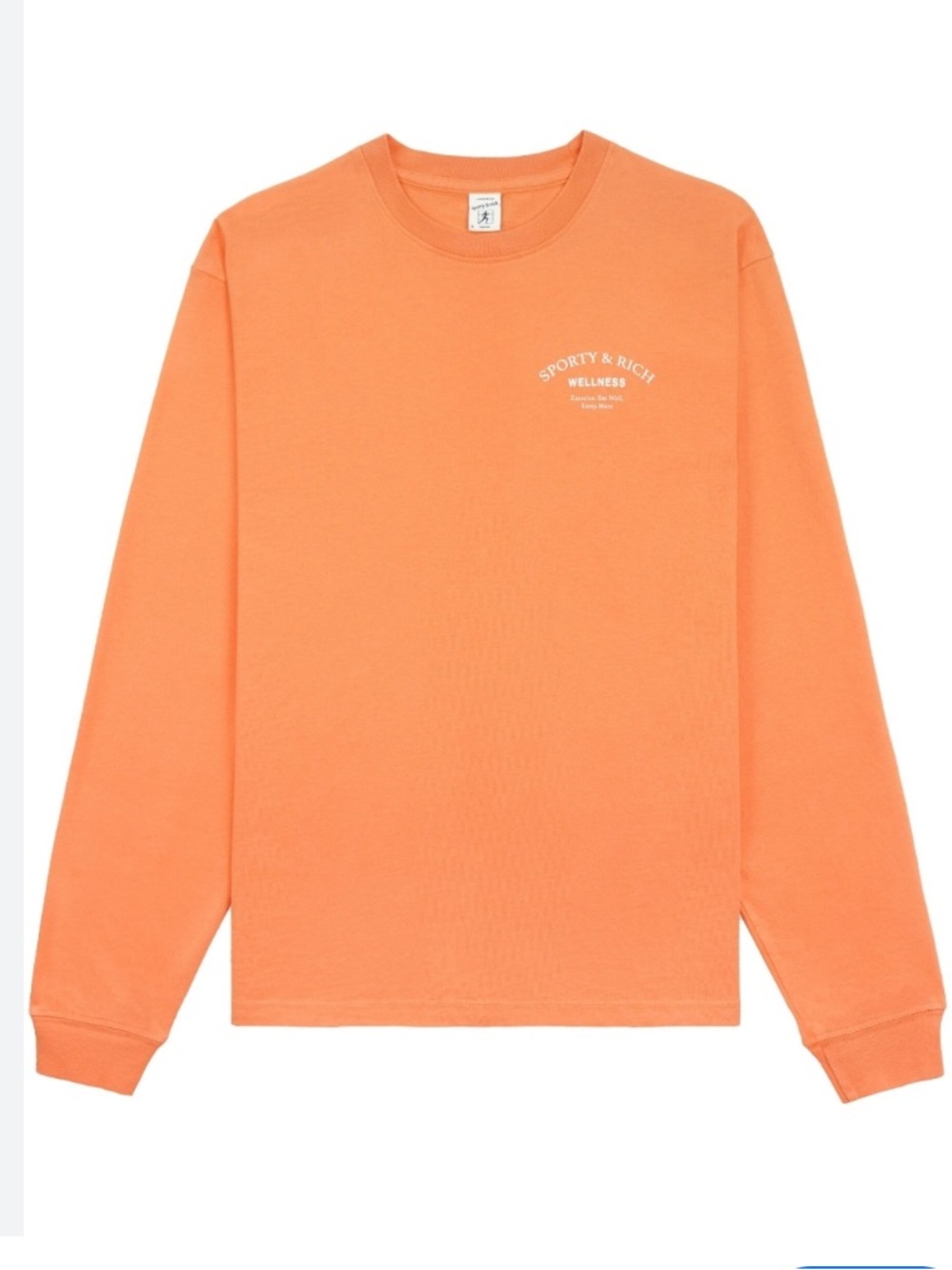 Sporty & Rich Coral Orange 'Wellness' Long Sleeve Tee